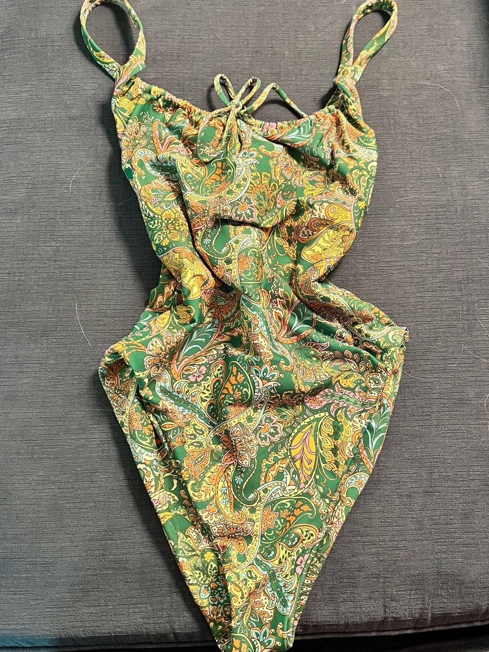 Skatie Nikki Green Paisley One-Piece Swimsuit